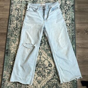 Abercrombie light wash distressed jeans